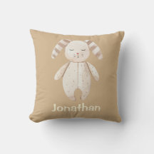 Cute Brown Sleepy Bunny Name Nursery