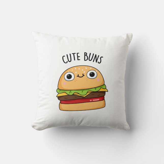 Cojín Decorativo Cute Buns Funny Burger Pun (Anverso)
