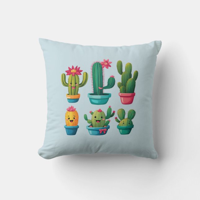 Cojín Decorativo Cute Cactus (Anverso)