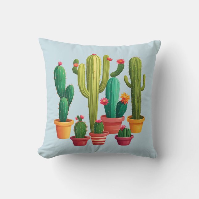Cojín Decorativo Cute Cactus (Anverso)