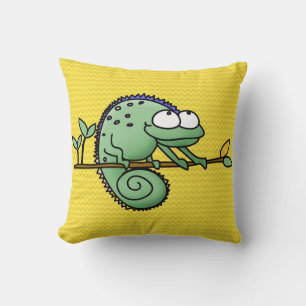 Cojín Decorativo Cute Camaleón De Dibujos Animados Divertido Lagart