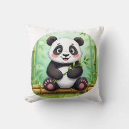 Cojín Decorativo Cute Cartoon Panda en Parche de Bambú