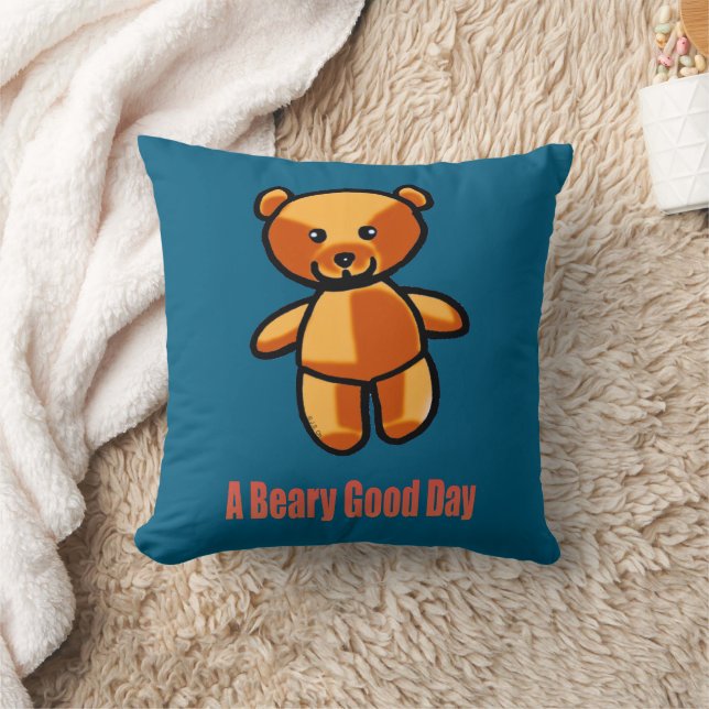 Cojín Decorativo Cute Cartoon Teddy Bear Pun Illustration (Manta)