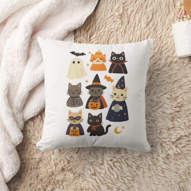 Cojín Decorativo Cute Cat Halloween Gift Pillow (Manta)