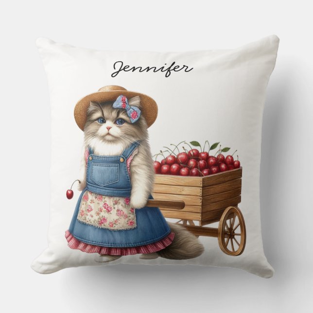 Cojín decorativo Cute Cat Lover (Anverso)