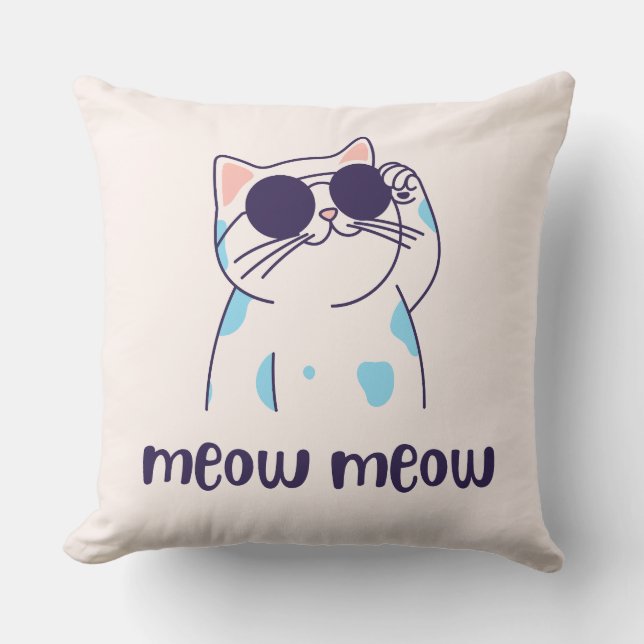 Cojín Decorativo cute cat meow meow pillow (Anverso)