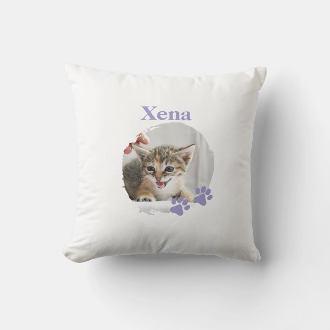 Cojín Decorativo Cute Cat pet with customized name (Anverso)