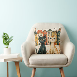 Cojín Decorativo Cute Cats Throw Pillow