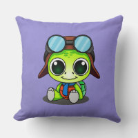 Cute Chibi Personalizado Turtle en Gorra Aviador