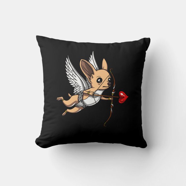 Cojín Decorativo Cute Chihuahua Cupid Dog (Anverso)