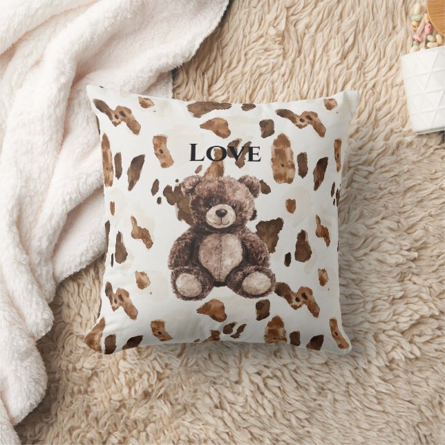 Cojín Decorativo Cute Chocolate Brown Teddy Bear (Manta)