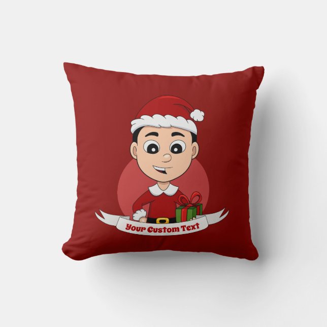 Cojín Decorativo Cute Christmas boy with black hair (Anverso)