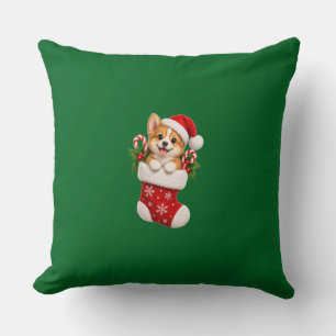 Cojín Decorativo Cute Christmas Corgi Dog Festive Pattern Fleece Bl