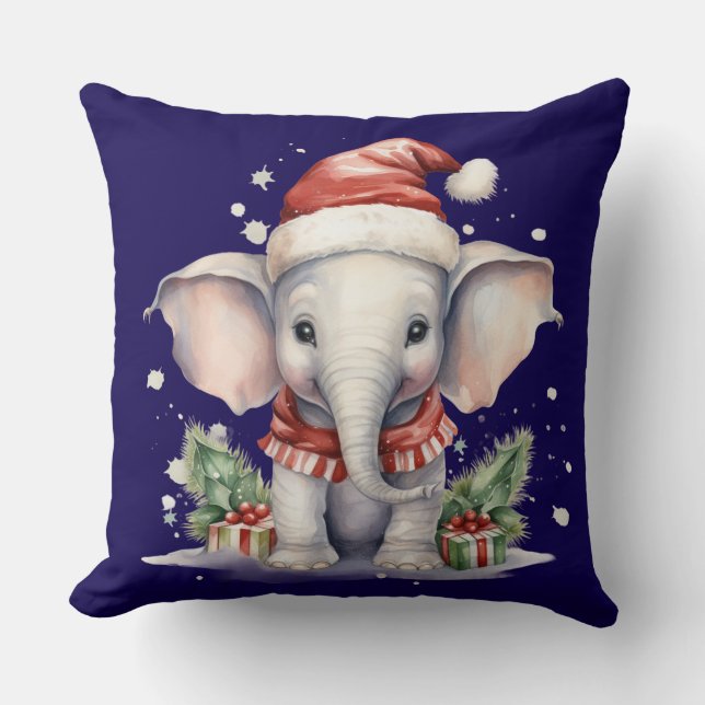 Cojín Decorativo Cute Christmas Elephant (Anverso)