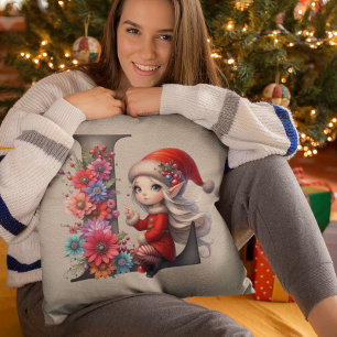 Cojín Decorativo Cute Christmas Elf Festivo Falso Cuero Bronceado