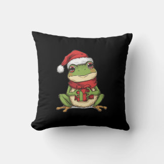 Cojín Decorativo Cute Christmas Frog Sweater - Santa Frog Holding G