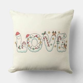 Cojín Decorativo Cute Christmas Love Festive Throw Pillow