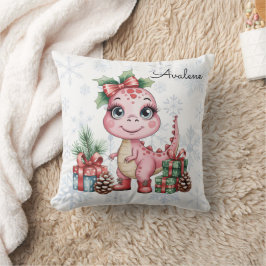 Cojín Decorativo Cute Christmas Pink Dinosaur Baby Shower Gift