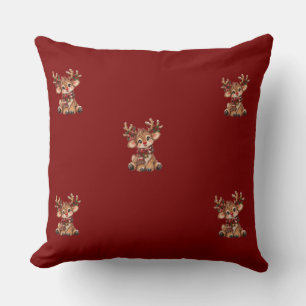 Cojín Decorativo Cute Christmas Reindeer Sticker – Kawaii Winter