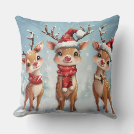 Cojín Decorativo Cute Christmas Reindeer Throw Pillow