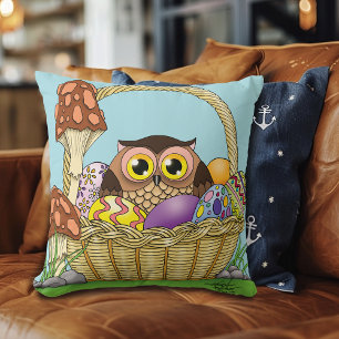 Cojín Decorativo Cute Conejo de Pascua de Pascua Huevos de búho Hon