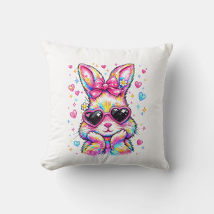 Cojín Decorativo Cute Coquette Tie Dye Conejo Easter Bunny Mujeres