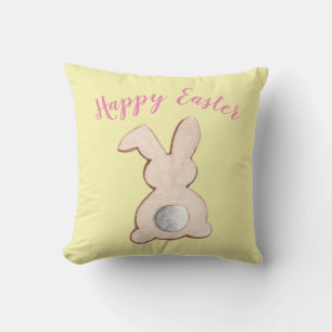 Cojín Decorativo Cute Cottontail Easter Bunny Almohadón Amarillo