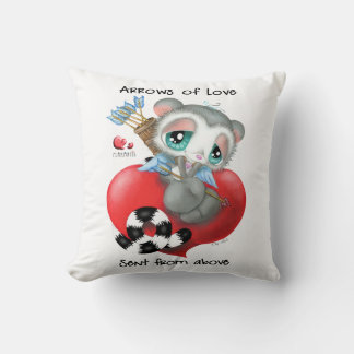 Cojín Decorativo Cute Cupid Lemur on Heart - Arrows of Love