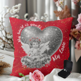 Cojín Decorativo Cute cupido, mi corazón es tuyo, mi amor