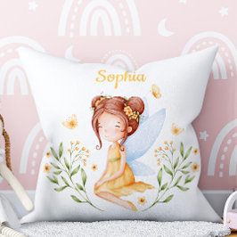 Cojín Decorativo Cute Custom Name Baby Girl Fairy Pillow 