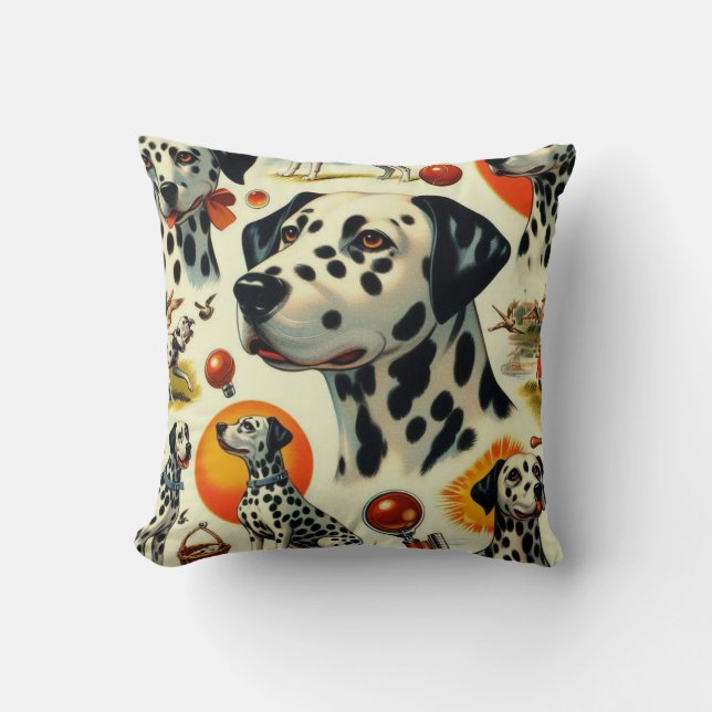 Cojín Decorativo Cute Dalmatian Seamless (Anverso)