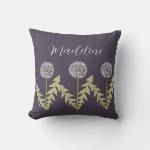 Cojín Decorativo Cute Dandelion Name Purple