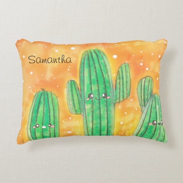 Cojín Decorativo Cute Desert Cactus (Anverso)