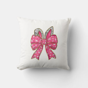 Cojín Decorativo Cute Día de Pascua Coquette Lazo Conejo Conejito M