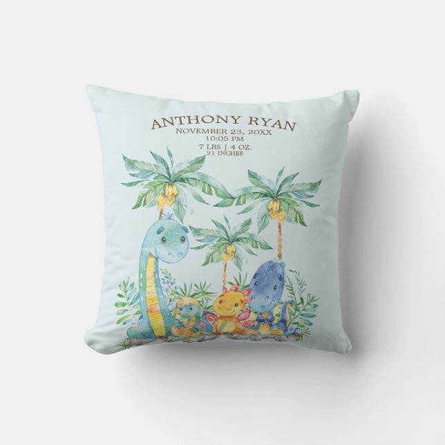 Cojín Decorativo Cute Dinosaur Baby Boys Nacimientos Pillow (Anverso)