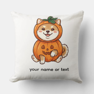 Cojín Decorativo Cute Disfraz de Calabaza para Shiba Inu Halloween
