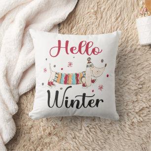 Cojín Decorativo Cute Dog Hello Winter