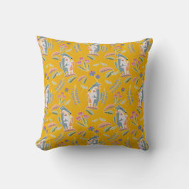 Cojín Decorativo Cute Dog Podenco y Galgo Floral Mustard