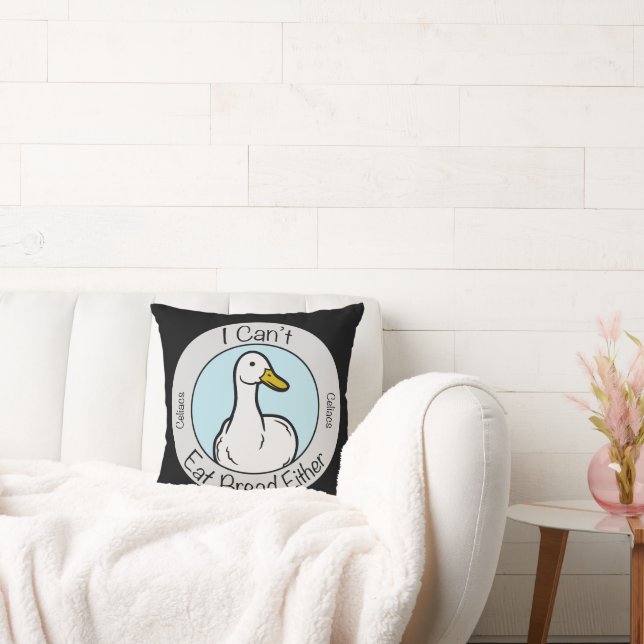 Cojín Decorativo Cute Duck "Cant Eat Bread" Celiacs Disease (Sofá)