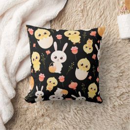 Cojín Decorativo Cute Easter Chicks & Bunnies Seamless Pattern