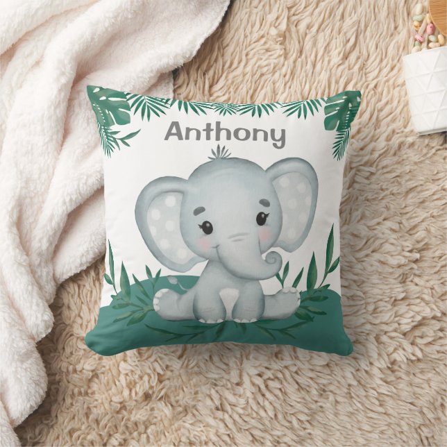 Cojín Decorativo Cute Elephant Greeneration Name Kids (Manta)