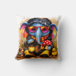 Cojín Decorativo Cute Elephant Rainy Day Pillow Kawaii Animal Nurse