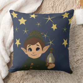 Cojín Decorativo Cute Elf Watcher Square Throw Pillow Starry Night