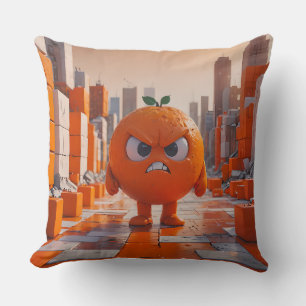 Cojín Decorativo Cute enojado Naranja Square Cushion