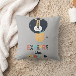 Cojín Decorativo Cute explorando niños leones