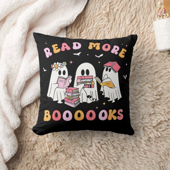 Cojín Decorativo Cute Fantasma Libro Leer más libros Profesores div (Manta)