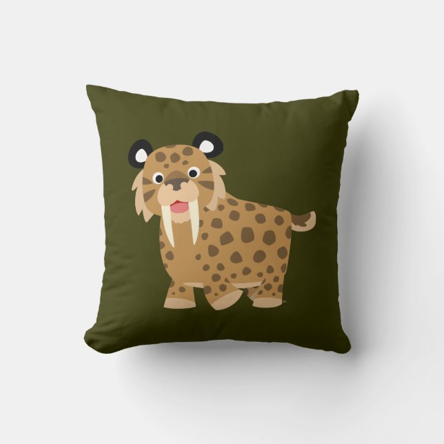 Cojín Decorativo Cute feliz Personalizado Smilodon Pillow (Anverso)