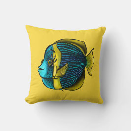 Cojín Decorativo Cute Fish Blue Yellow Children