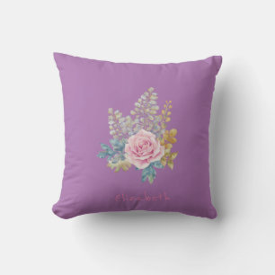 Cojín Decorativo Cute Flor de Acuarela - Personalizado