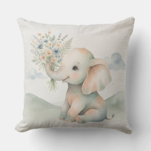 Cojín Decorativo Cute Floral Elephant Cushion for Baby Room